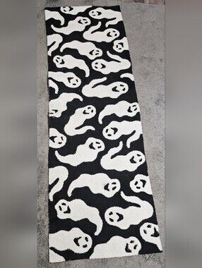 LOLOI Ghost Spirit Halloween Carpet Runner Black/white 20 X 60